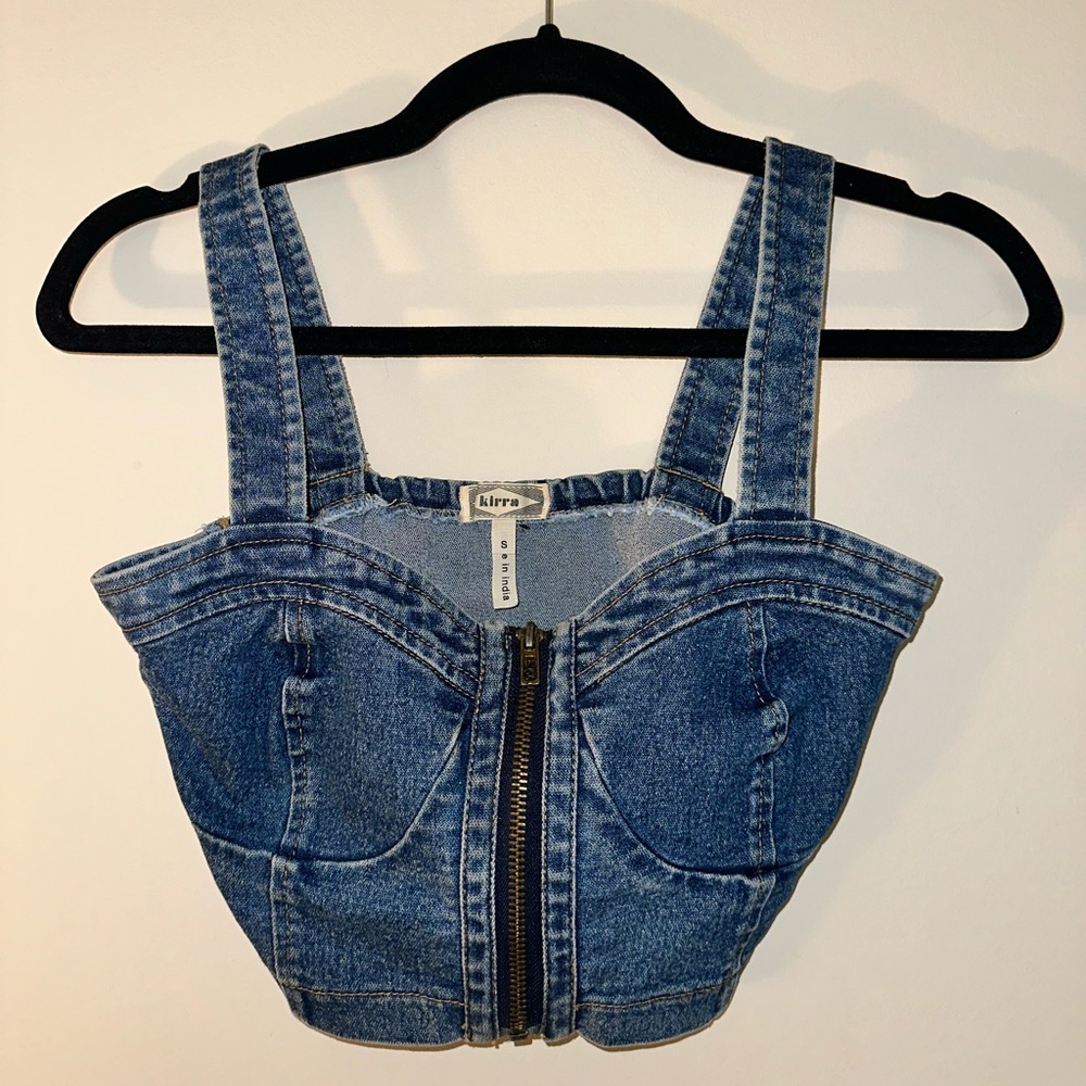 Denim, vintage y2k cropped bustier
